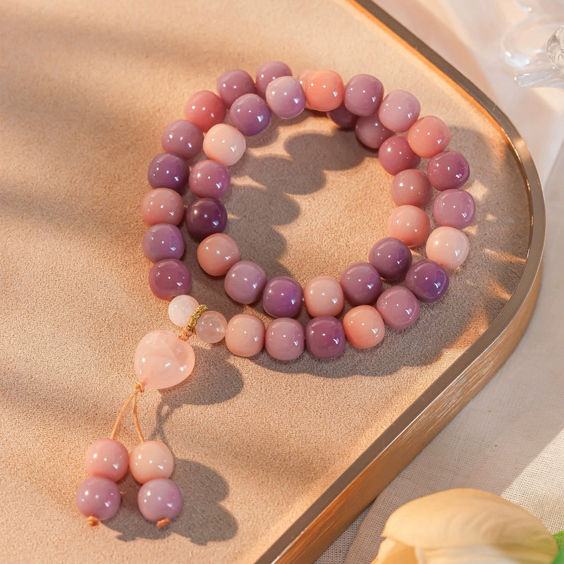 Natural ice-transparent purple 108 + genuine white jade Bodhi child bracelet, Buddha beads, men's rosary beads, cultural play + player + lady