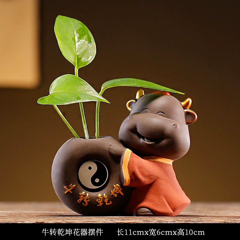 Little Monk Tea Small Flower Ware New Ceramic Piece Kung Fu Tea Ceremony Tea Table Hydroponic Vase Tea Set Accessories