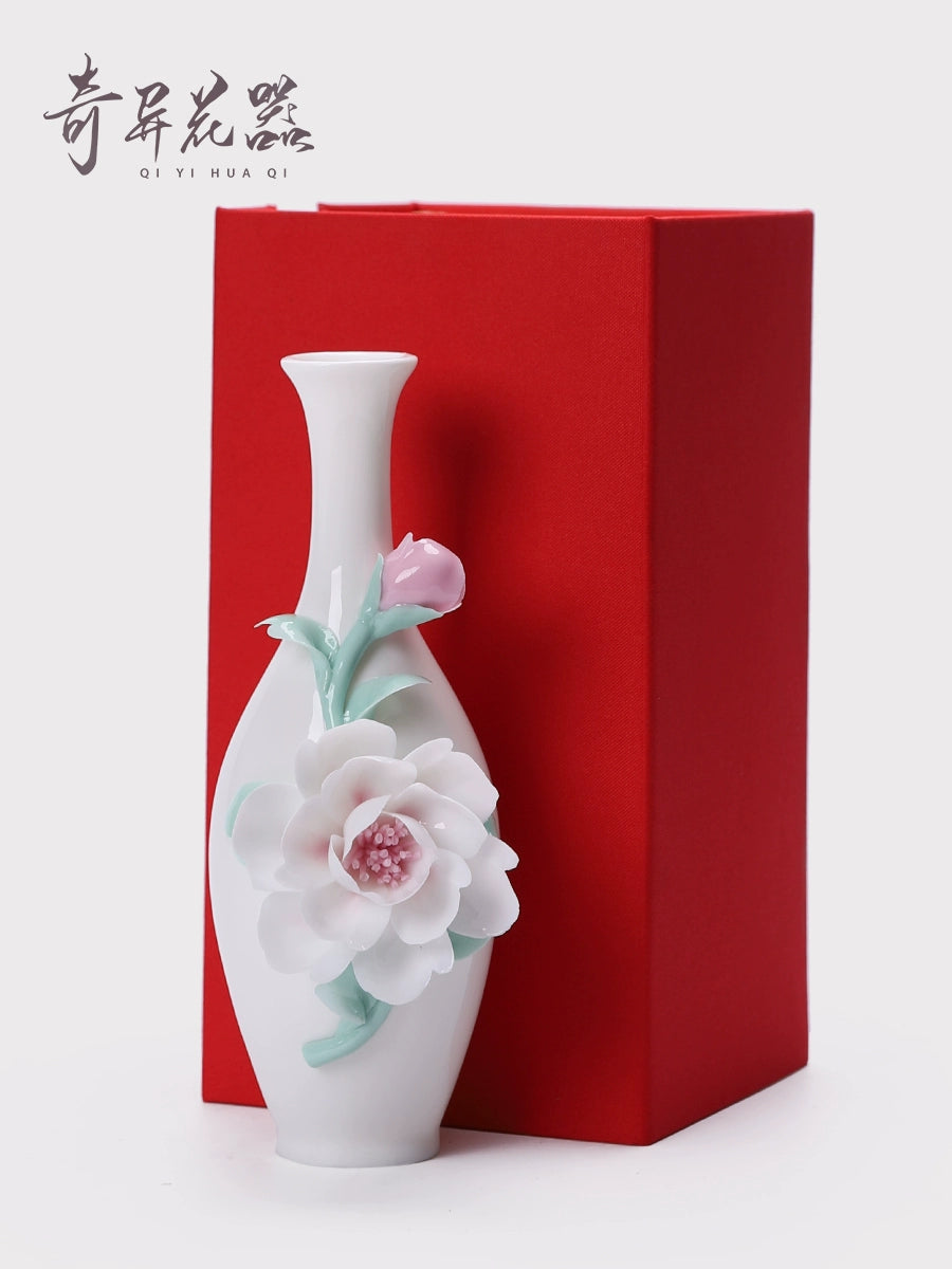 Ceramic vase guest 3 pieces small vase insert vase Chinese style Italian style high sense 21cm high flower insert