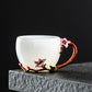 Mo Shou enamel water cup female flower teacup household flower teacup tea glazed cup crystal glass