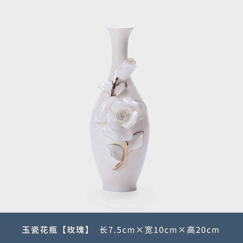 Ceramic vase guest 3 pieces small vase insert vase Chinese style Italian style high sense 21cm high flower insert