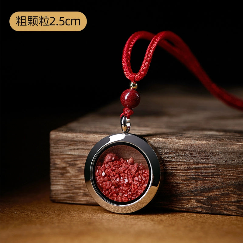 Cinnabar rough stone crystal sand gaga box natal year hanging female piece powder male grain with body talisman