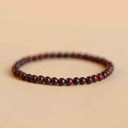 Authentic Indian Small Red Sandalwood Bracelet Men's Old Wood Buddha Bead Gold Star Old Material Sandalwood Sandalwood Hand Women's