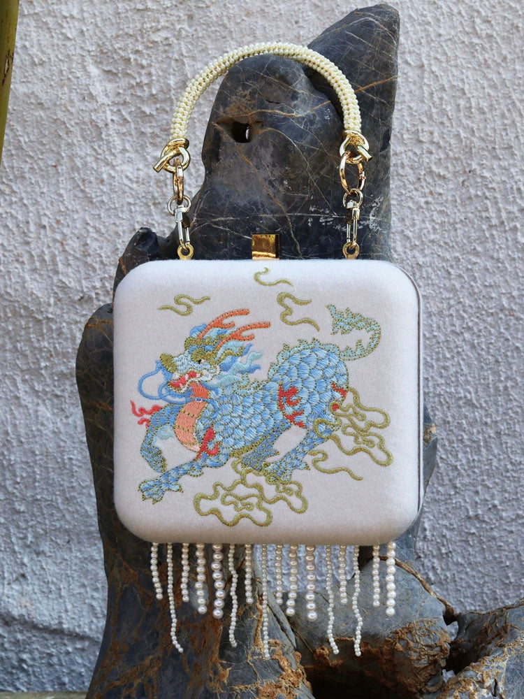 Chinese Kirin Pattern Embroidered Bag