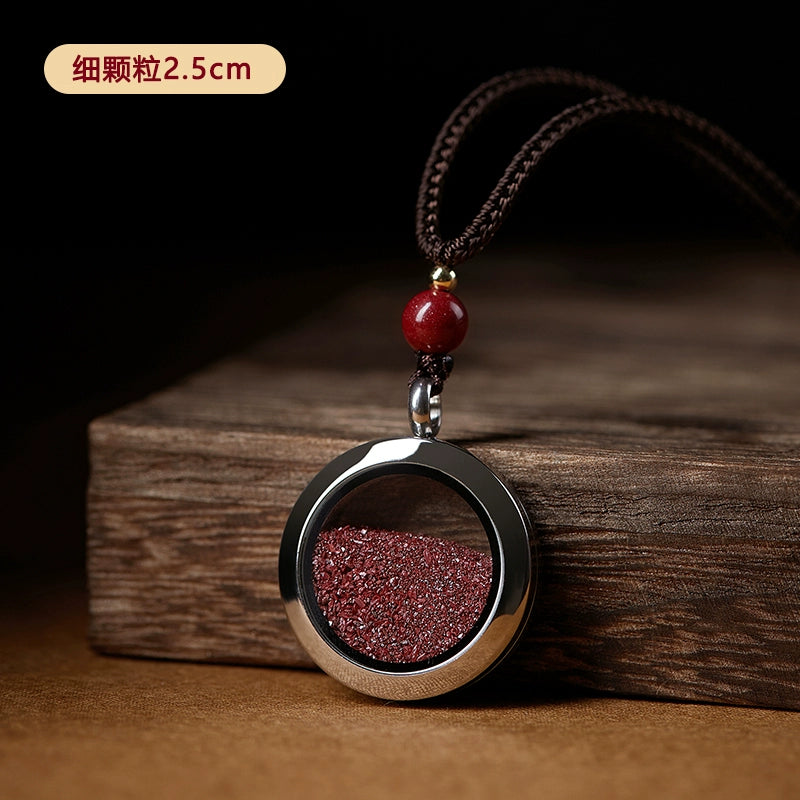 Cinnabar rough stone crystal sand gaga box natal year hanging female piece powder male grain with body talisman