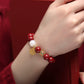 Birthday Year Cinnabar Bracelet Flag Store Genuine Cinnabar Hand Female Natural Hetian Jade Mother of Pearl