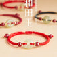 Natural Hetian jade safe buckle hand birth year hand female cinnabar bead object love