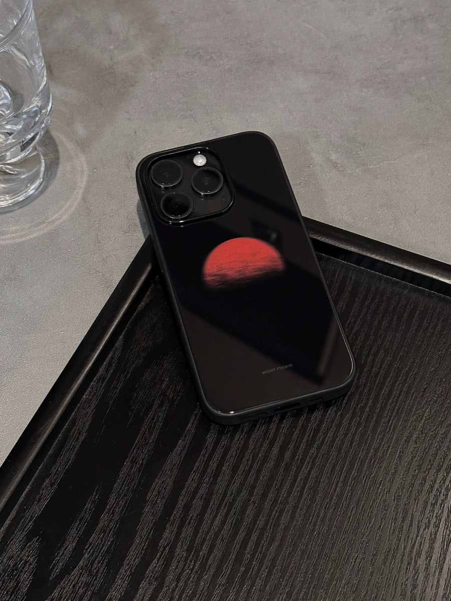 Night Studio Red Sun Black Protective Phone Case