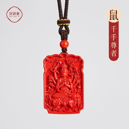 Cinnabar hanging female model, sand natal Buddha, Buddha, Shou Shen piece, male body talisman