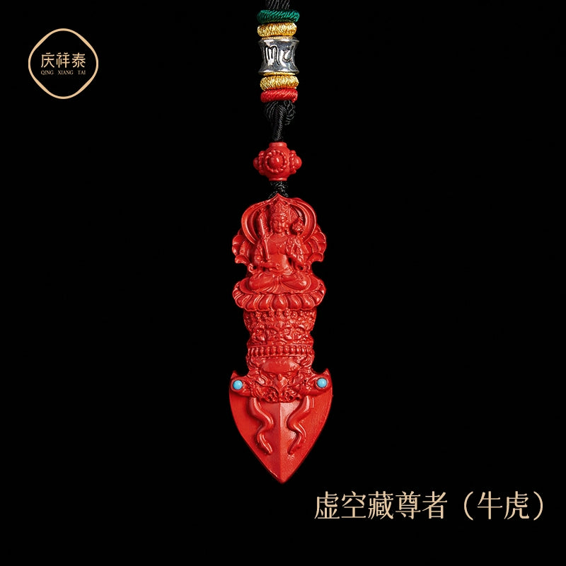 Year natal year with Natural original Cinnabar gold Pestle hanging Female natal Buddha Conquering Demons Male body talisman