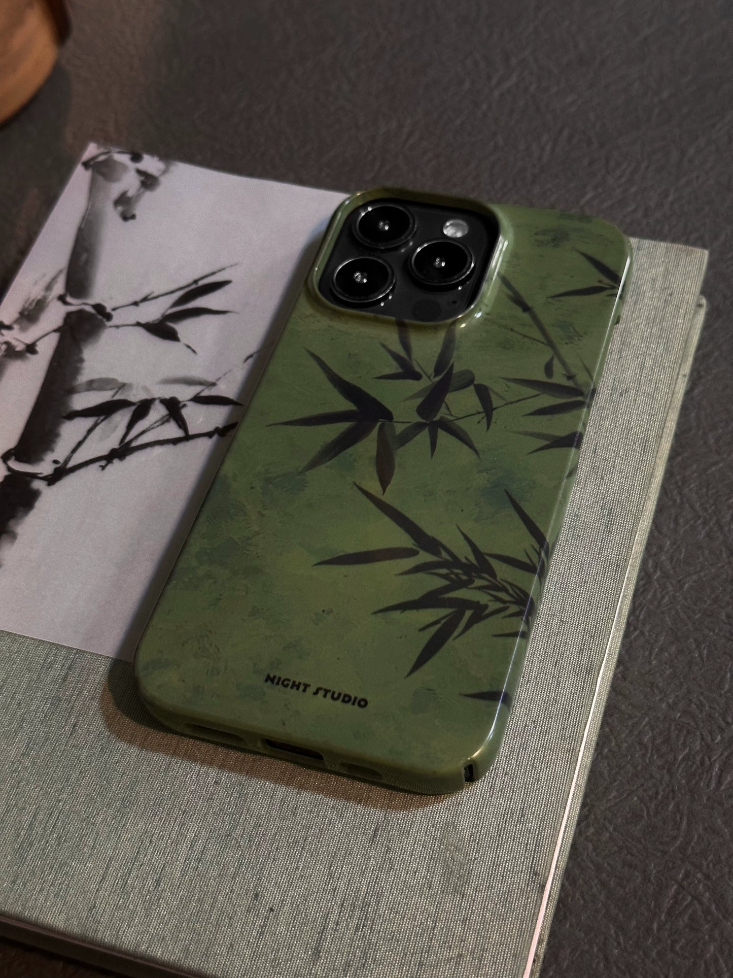 Vintage Black Bamboo Green Phone Case