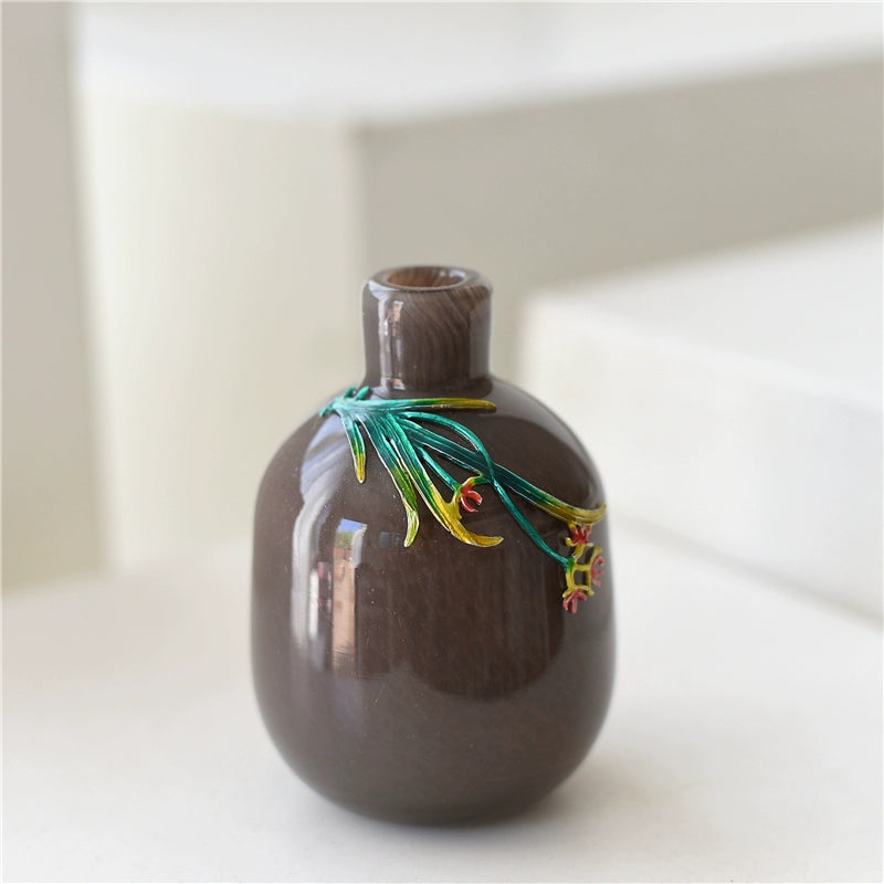 Export color handmade enameled glass vase home-style luxury flower ware