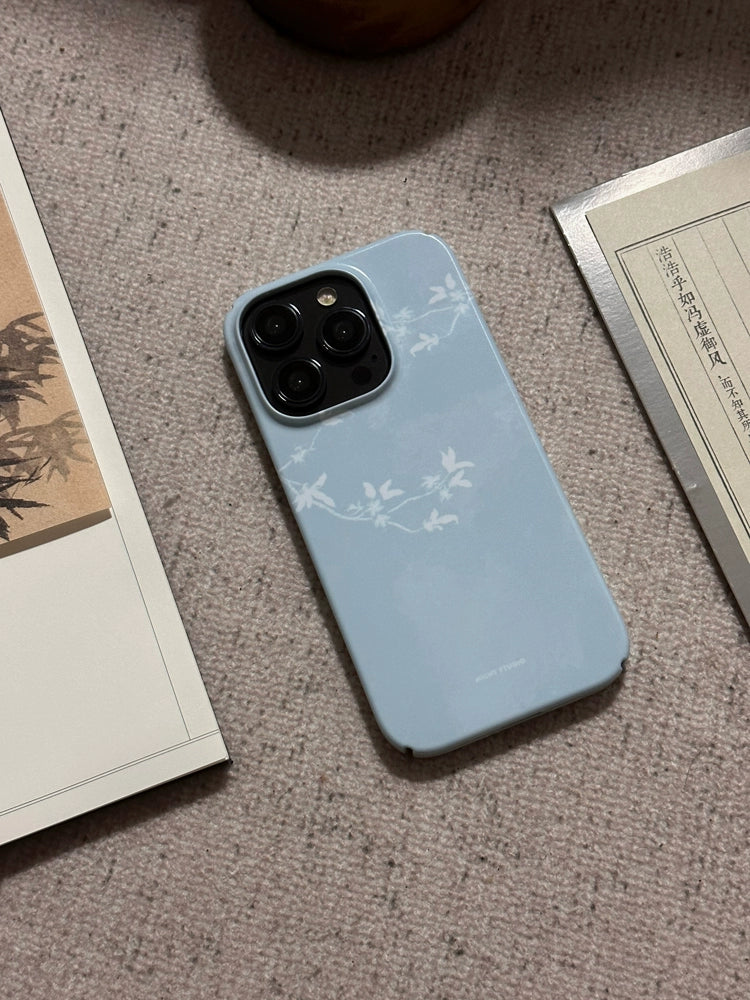 Night Studio White Branch Blue Phone Case