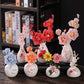 Hand-squeezed ceramic flower branch vase flower insert cover peony flower home furnishing room desktop flower utensils