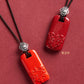 Natural original cinnabar hanging female and male models, natal year, body symbol, and brand.