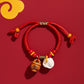 Baby baby red rope bracelet female pig essence bone peach wood amulet bracelet pig bone dog tooth cinnabar peach basket pendant