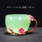 Mo Shou enamel water cup female flower teacup household flower teacup tea glazed cup crystal glass