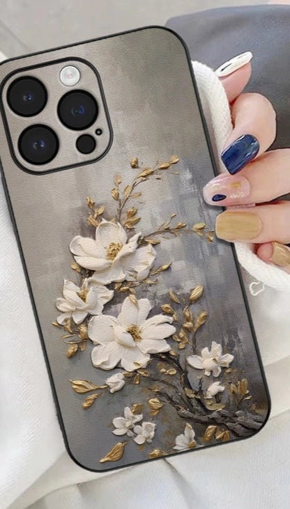 Retro Embossed Flower Protective Phone Case