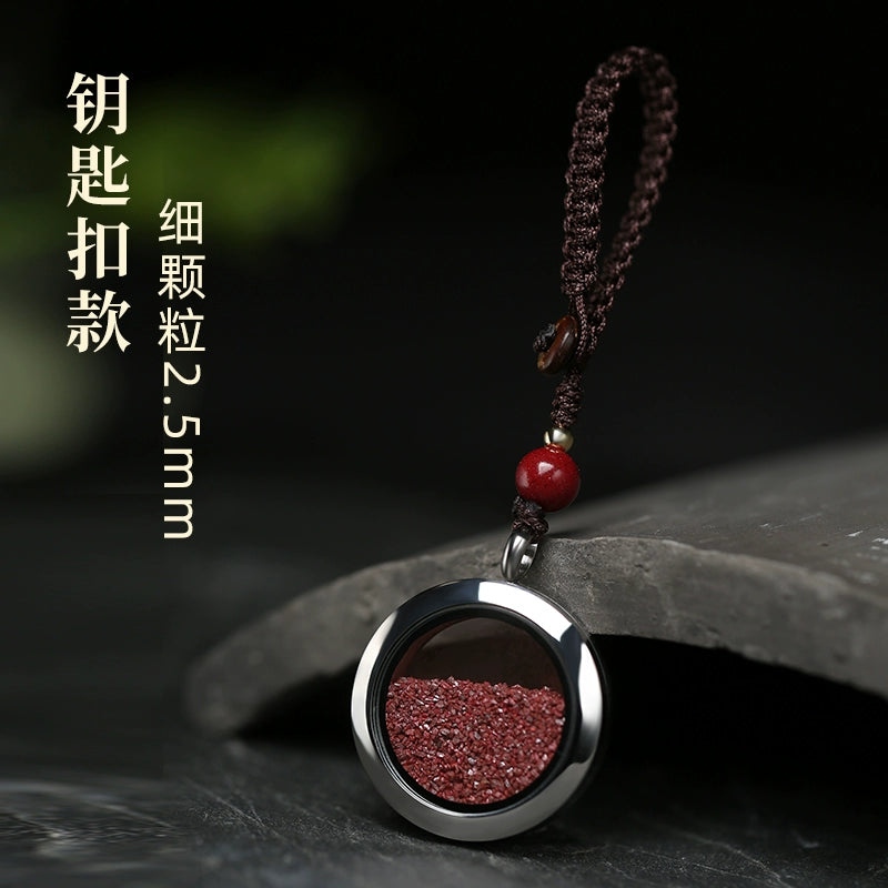 Cinnabar rough stone crystal sand gaga box natal year hanging female piece powder male grain with body talisman