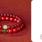 Natural cinnabar bracelet women's official flag store Year natal year Hetian jade Bead Body talisman