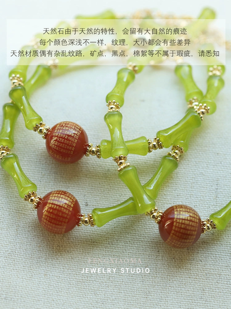 New Chinese natural stone beaded hand, female luxury fine, versatile high-grade bracelet, honey product.