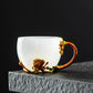 Mo Shou enamel water cup female flower teacup household flower teacup tea glazed cup crystal glass