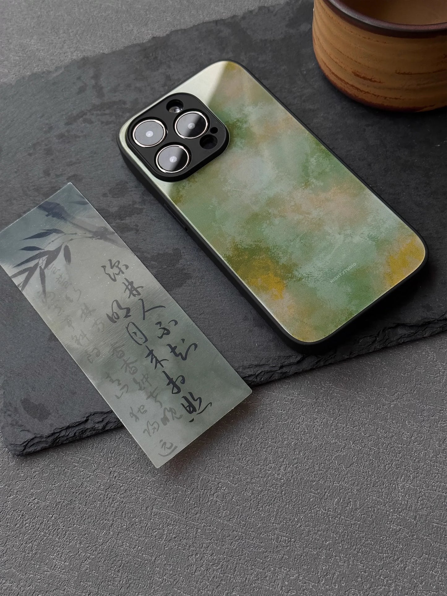 Night Studio Green And Yellow Glazed Phone Case