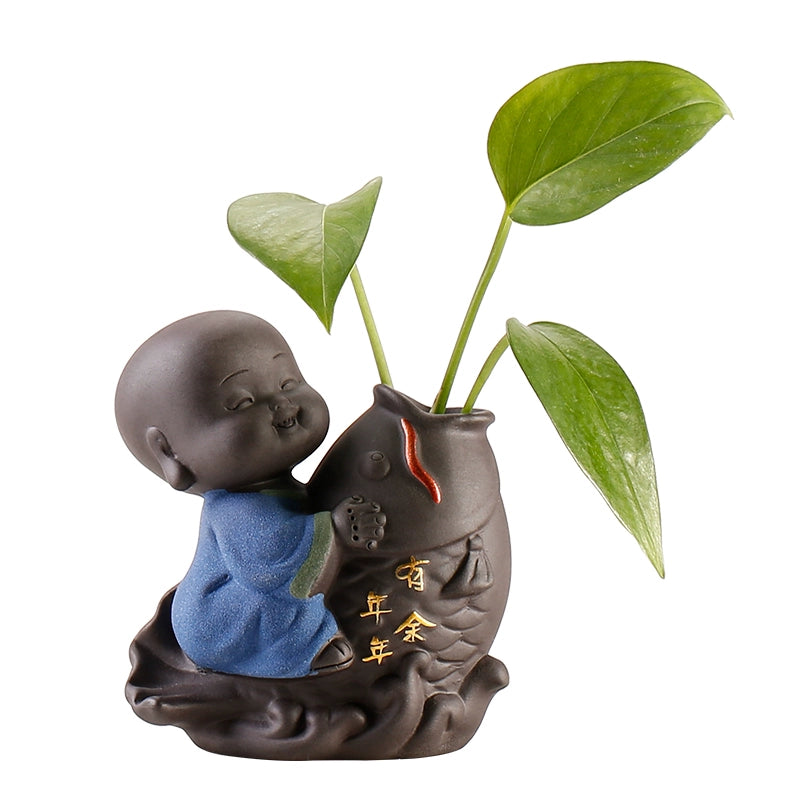 Little Monk Tea Small Flower Ware New Ceramic Piece Kung Fu Tea Ceremony Tea Table Hydroponic Vase Tea Set Accessories