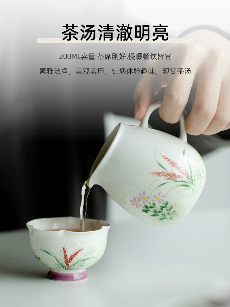 Hand Egg Justice Cup Household Ceramic Tea Distribution Cup Tea Sea Kung Fu Tea Set