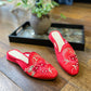 Old Beijing cloth shoes women's flat heel bottom ancient bag flower slippers sound non-slip half drag ancient cheongsam shoes women