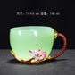 Mo Shou enamel water cup female flower teacup household flower teacup tea glazed cup crystal glass