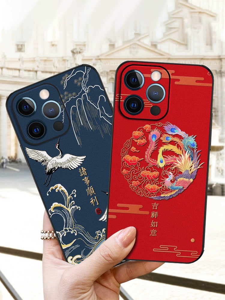 Phoenix Pattern Waterproof Phone Case for iPhone