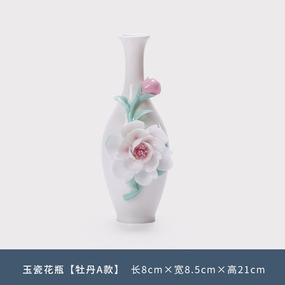 Ceramic vase guest 3 pieces small vase insert vase Chinese style Italian style high sense 21cm high flower insert