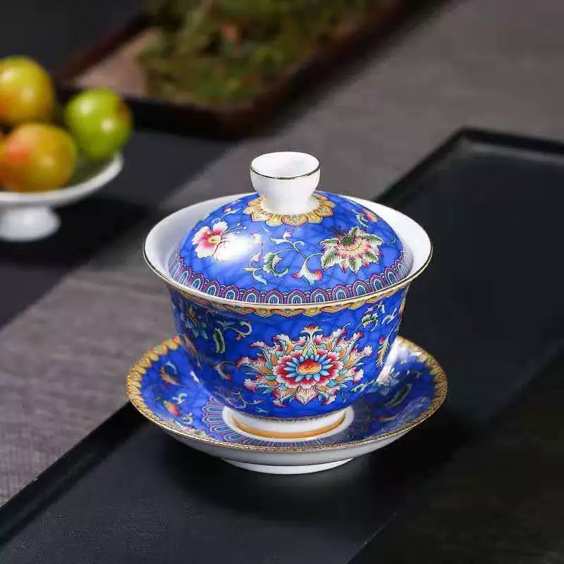 180ML Gold Flowers Gaiwan