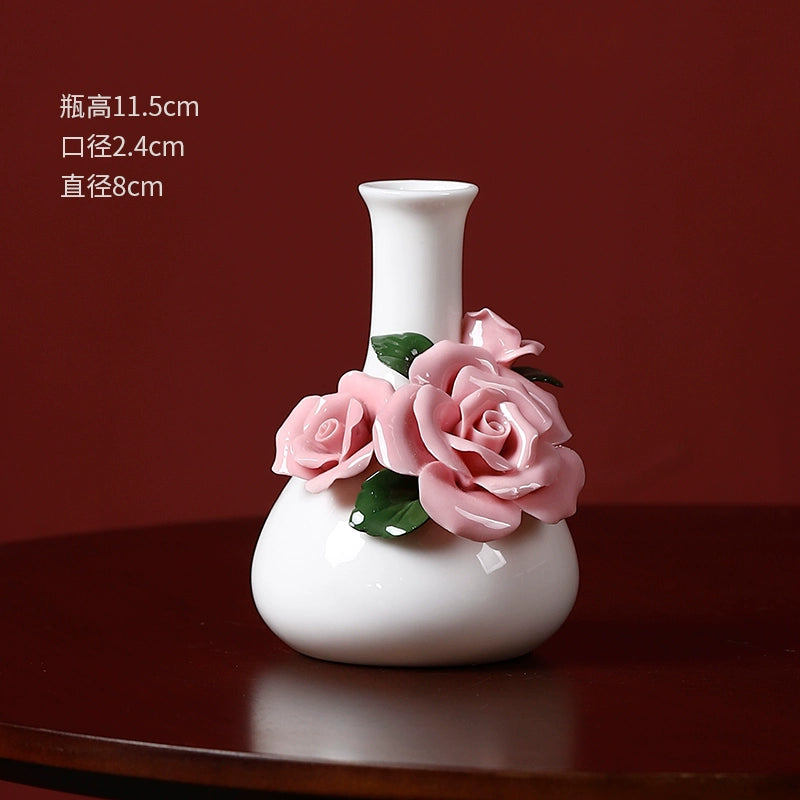 Italian ceramic small vase Feel small Coffee table desktop flower arrangement dried flower water Flower ware Home Furnishing