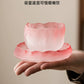 Crystal glazed glacier cup pink small teacup lady master cup + cup household kung fu tea set tea cup