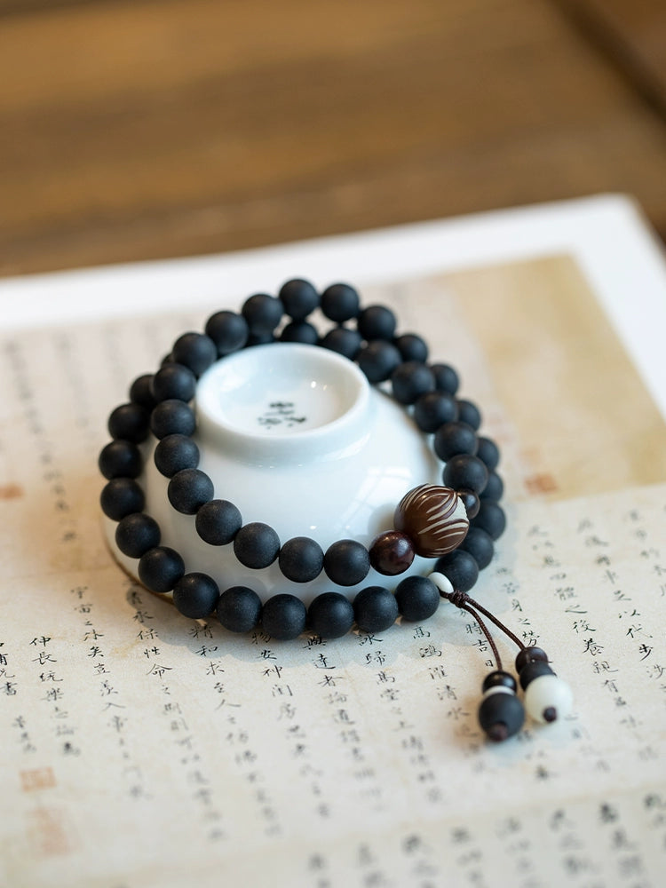 Ancient Apricot Hand Female Mori Rookie Love Buddha Bead Bracelet Sandalwood Bracelet Natural Chinese Buddha Bead