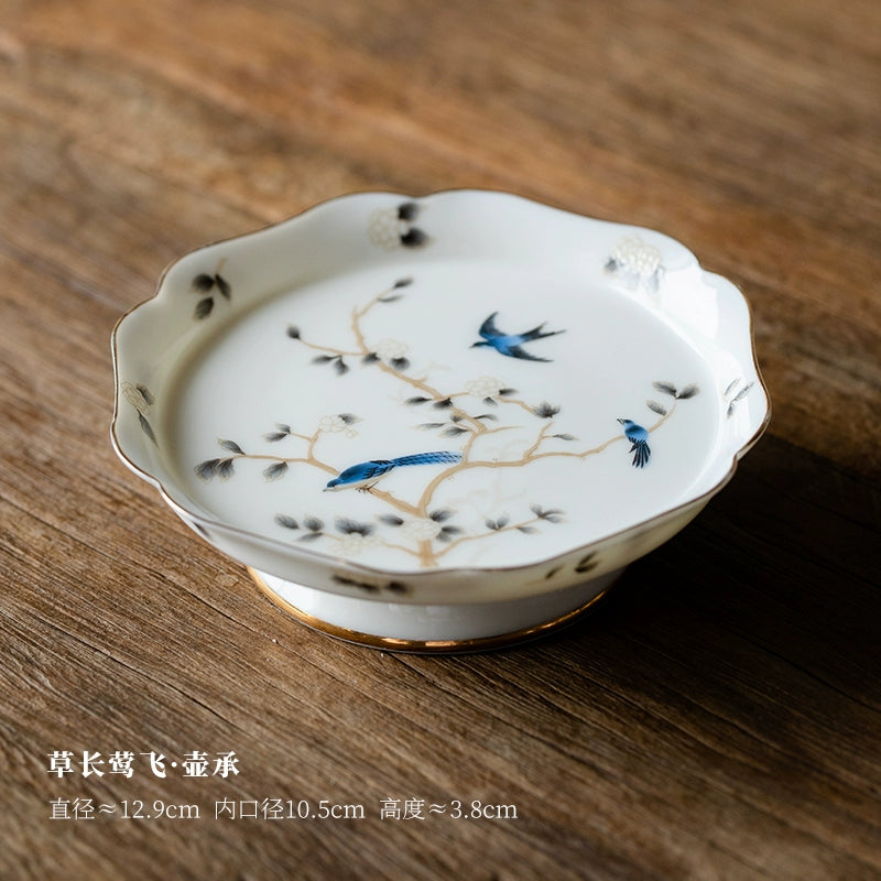 Jin Yue, Dehua suet jade good white porcelain master cup tea cup guest cup Household ceramic kung fu tea set