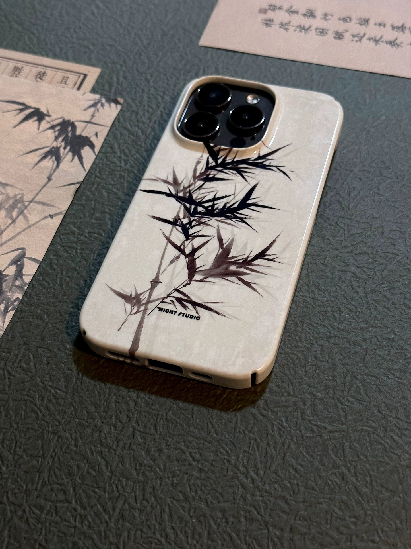 Night Studio Bamboo Hard Protective Phone Case