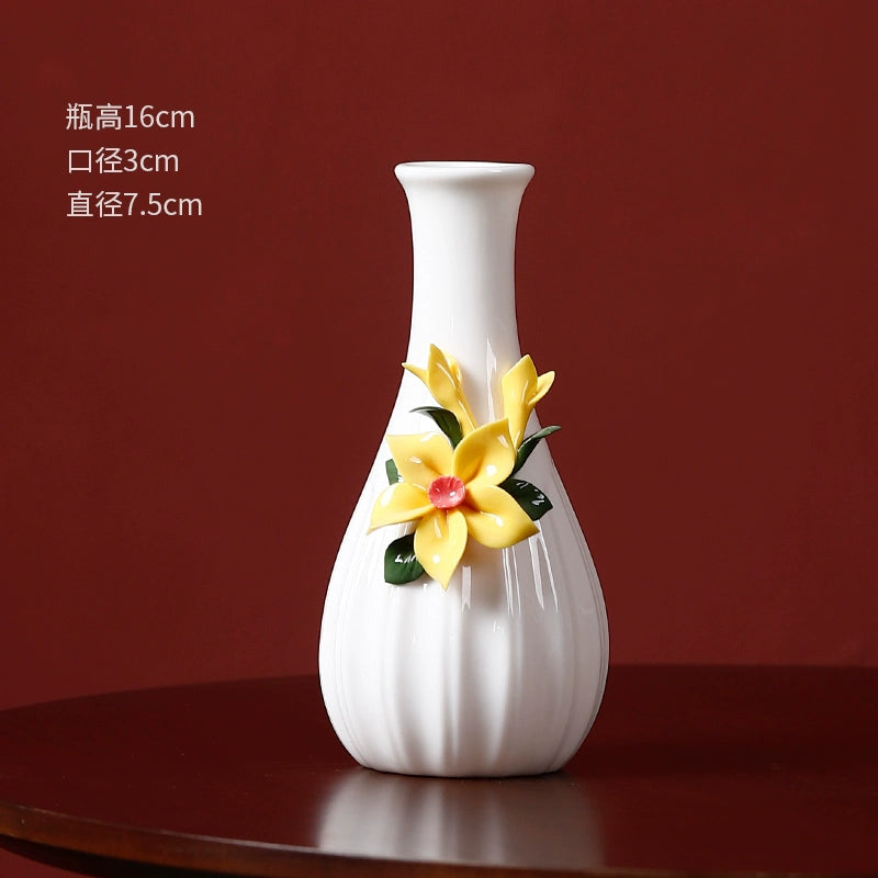 Italian ceramic small vase Feel small Coffee table desktop flower arrangement dried flower water Flower ware Home Furnishing