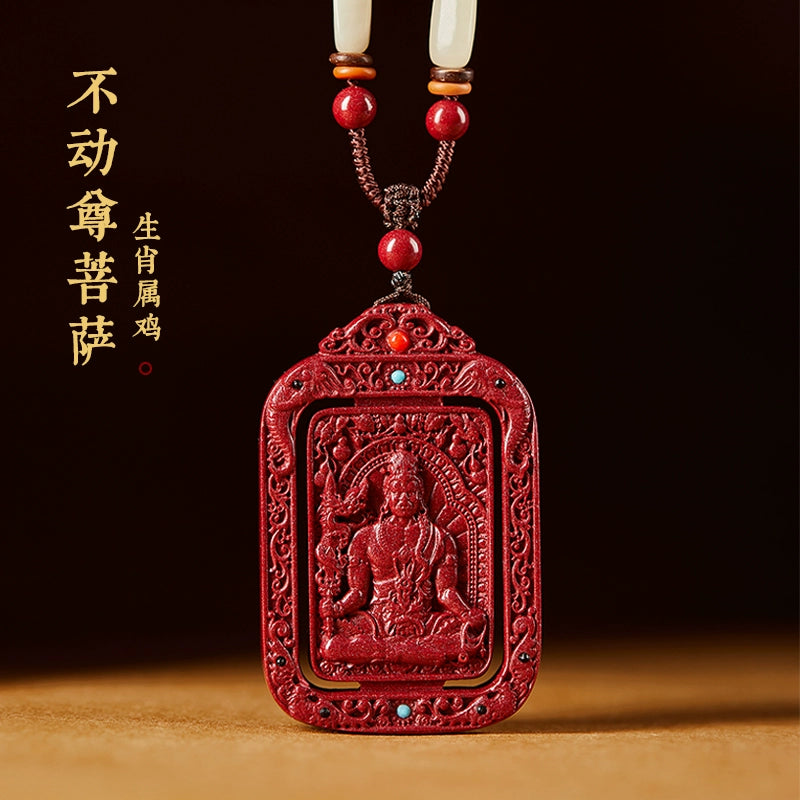 Cinnabar Natal Buddha Hanging Men's Manjushri Year of the Rabbit Natal Year Body Character