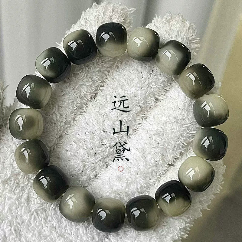 Leather White Jade Bodhi Seed Bracelet Female Finger Soft Wen Play Bodhi Root Buddha Bead Handheld Male Play Hand