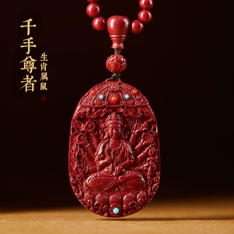 Cinnabar Banner Shop Genuine 1 Piece Hanging Female Natal Buddha Manshu Pu Kongzang Bodhisattva Male