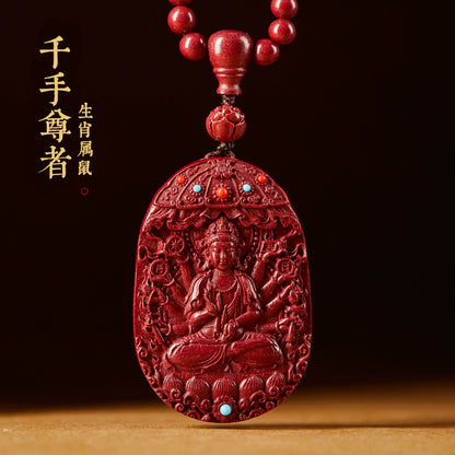 Cinnabar Banner Shop Genuine 1 Piece Hanging Female Natal Buddha Manshu Pu Kongzang Bodhisattva Male