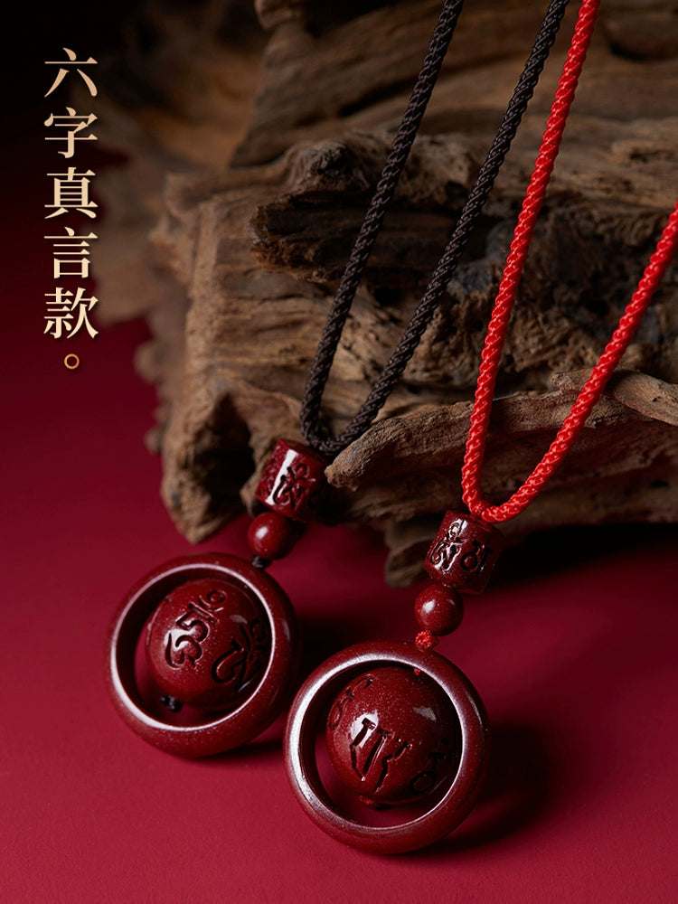 Cinnabar hanging female natal year six-character mantra + keychain + piece for men