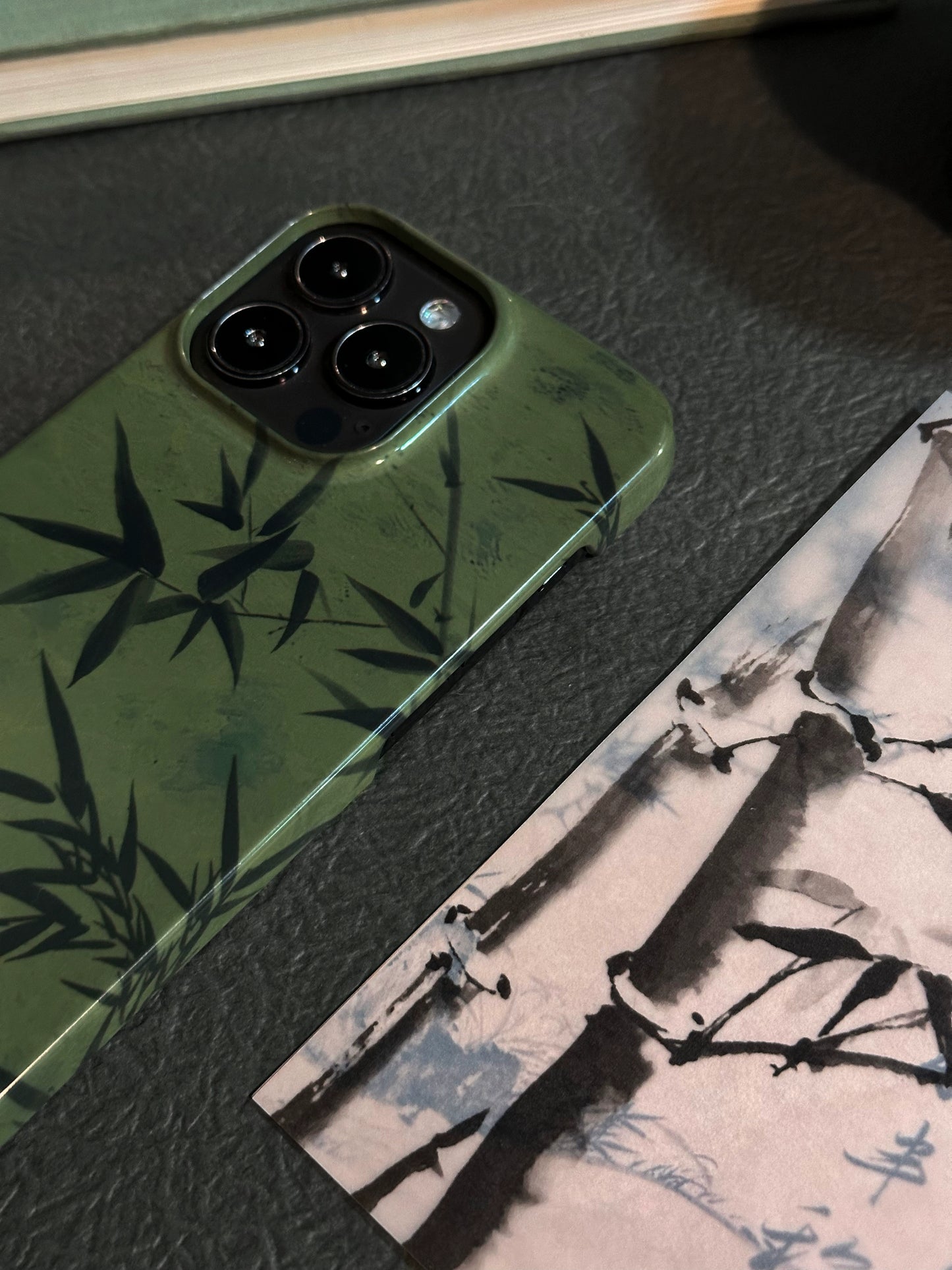 Vintage Black Bamboo Green Phone Case