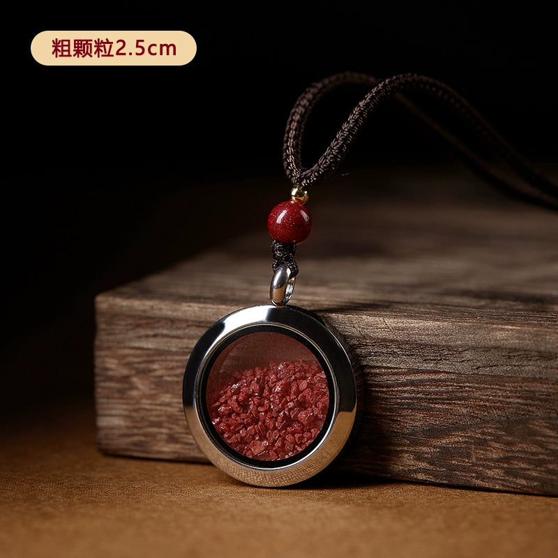 Cinnabar rough stone crystal sand gaga box natal year hanging female piece powder male grain with body talisman