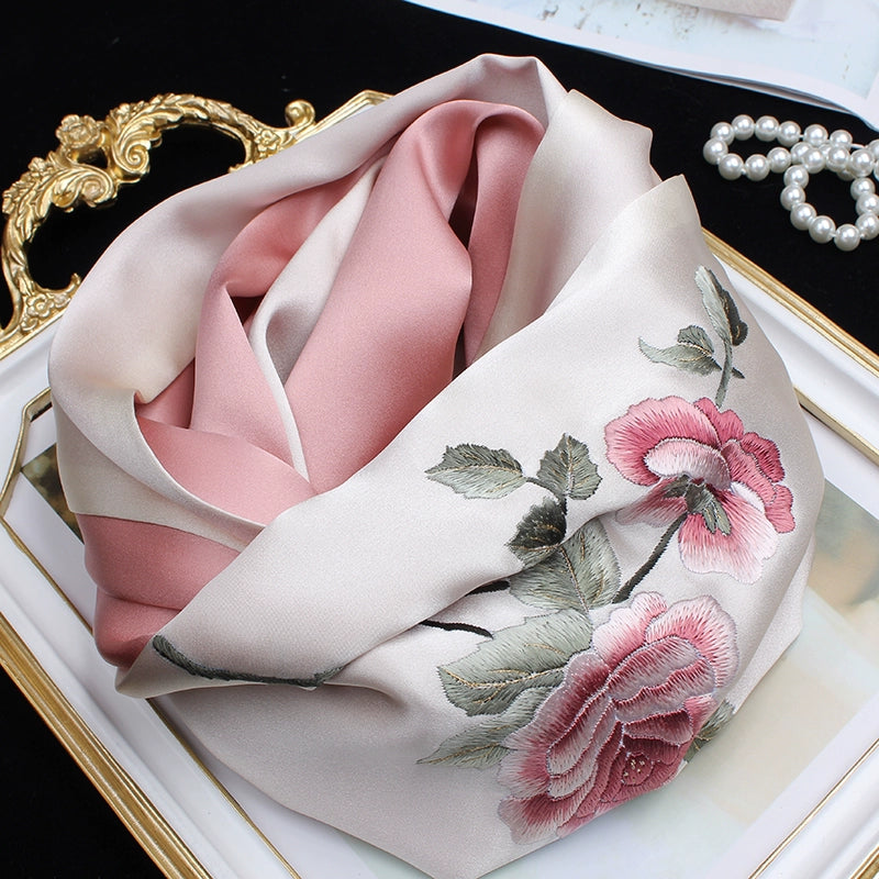 Send high-quality mulberry towels, handmade thorns, real towels, China Peony Wine Shawl Girl