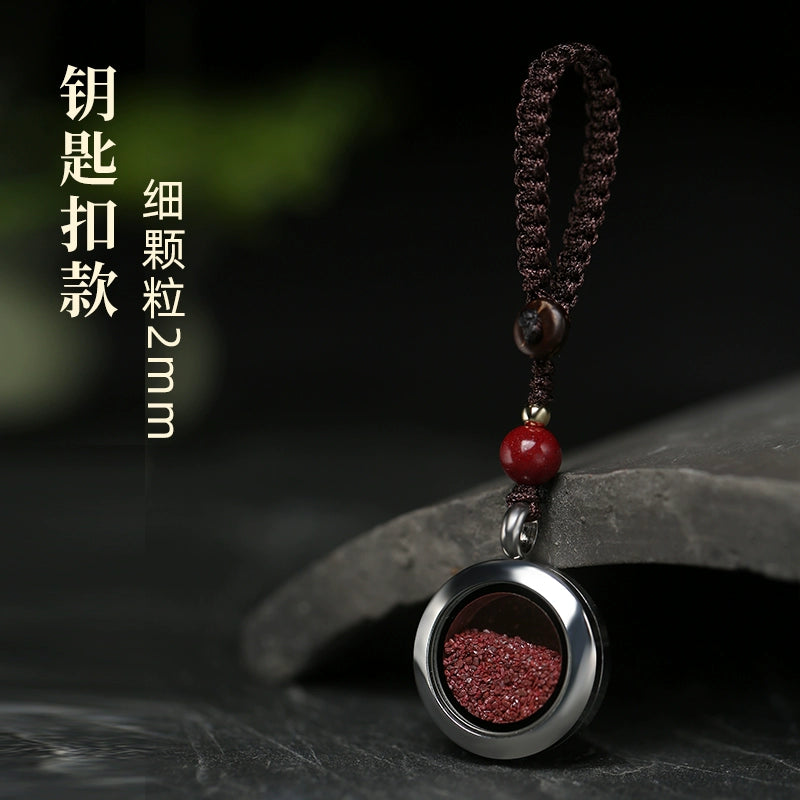 Cinnabar rough stone crystal sand gaga box natal year hanging female piece powder male grain with body talisman