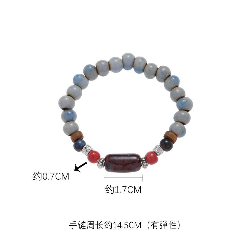 New Chinese ceramic beaded hand - women's luxury small - fine - ancient - high-sense bracelet with tide